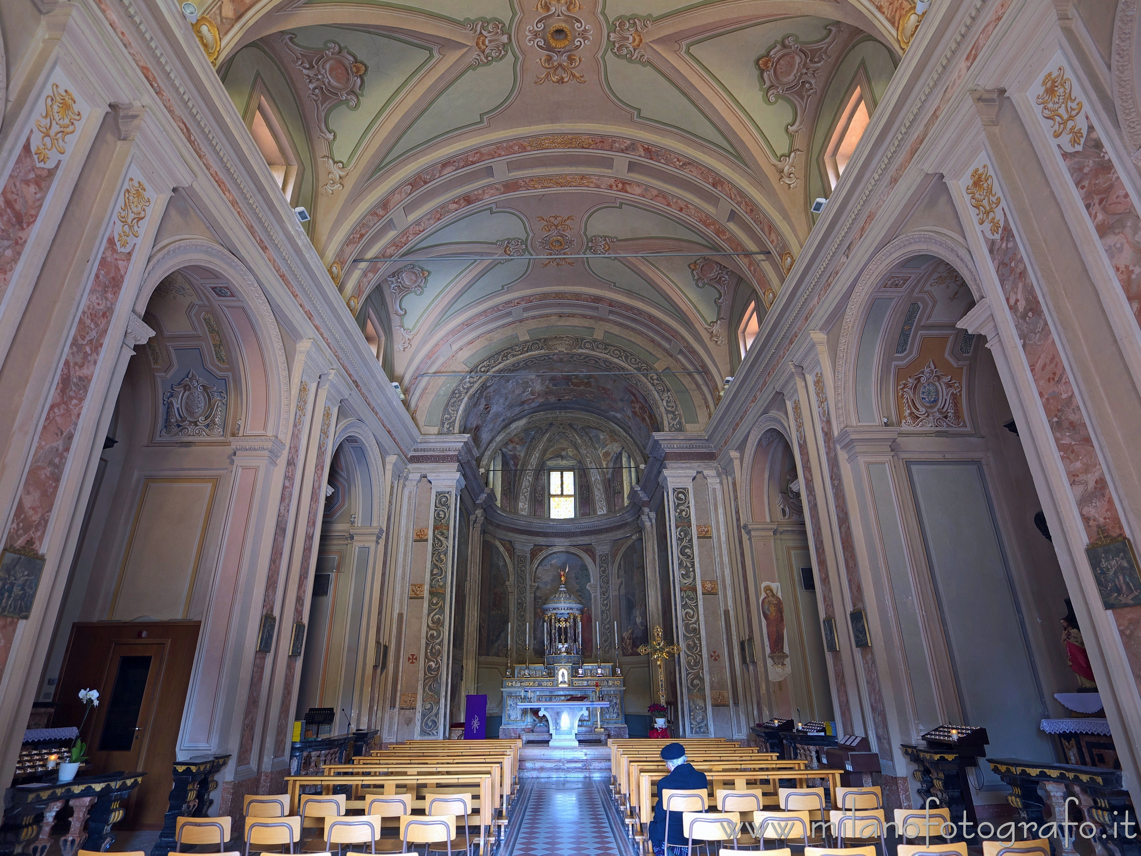 Milan (Italy) - Interior of the Church of the Saints Peter and Paul at the Three Ronchetti